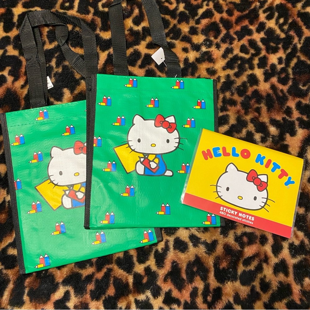 Hello Kitty Tote Bags & Sticky Notes Office School Set